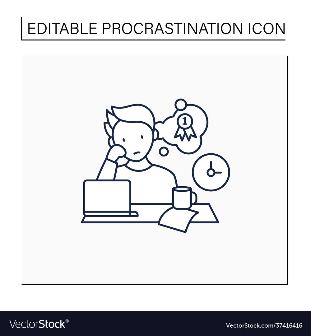 Procrastinator dreamer line icon