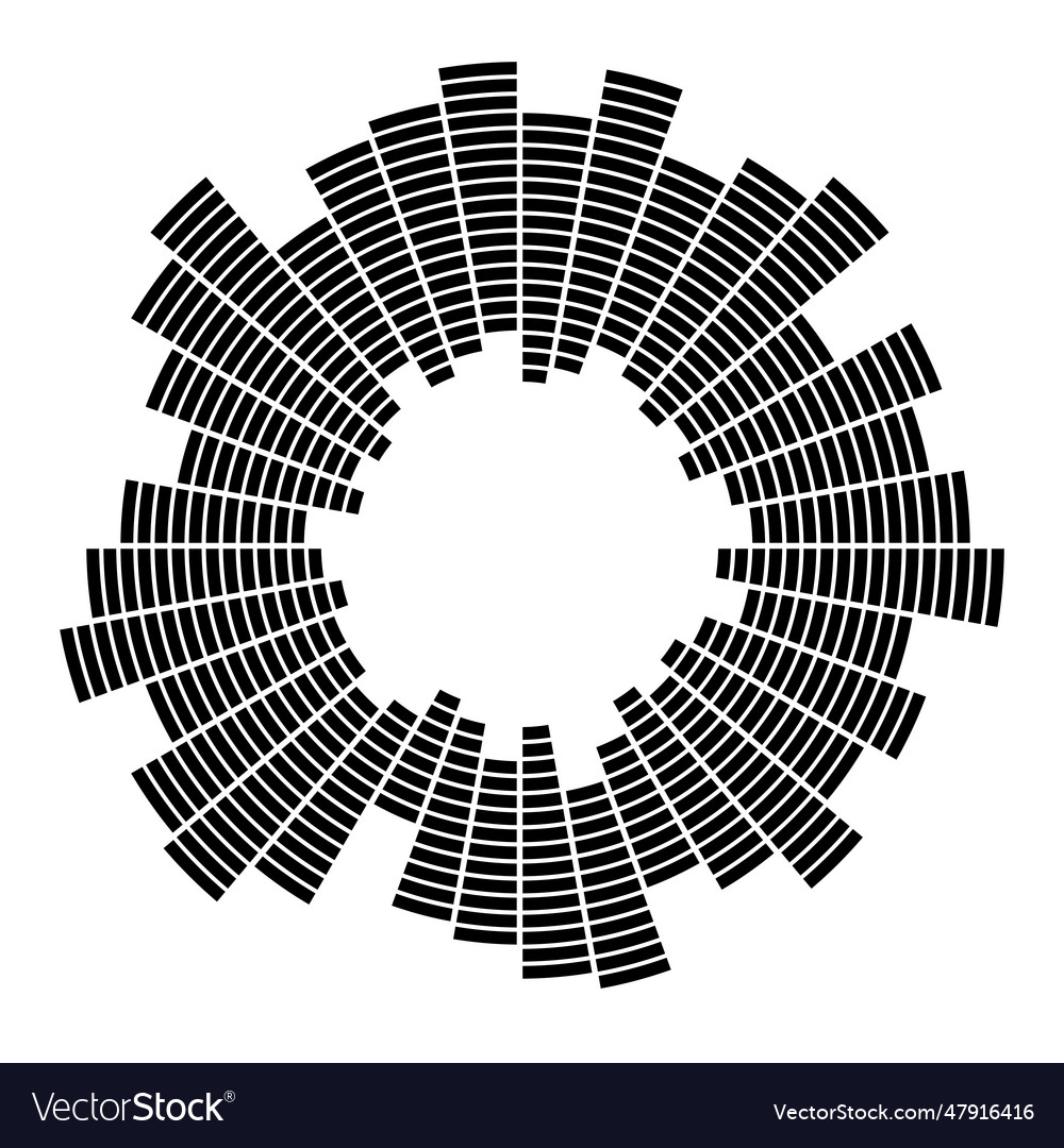 Radial burst lines design segmented element vector image Radial burst lines design segmented element
