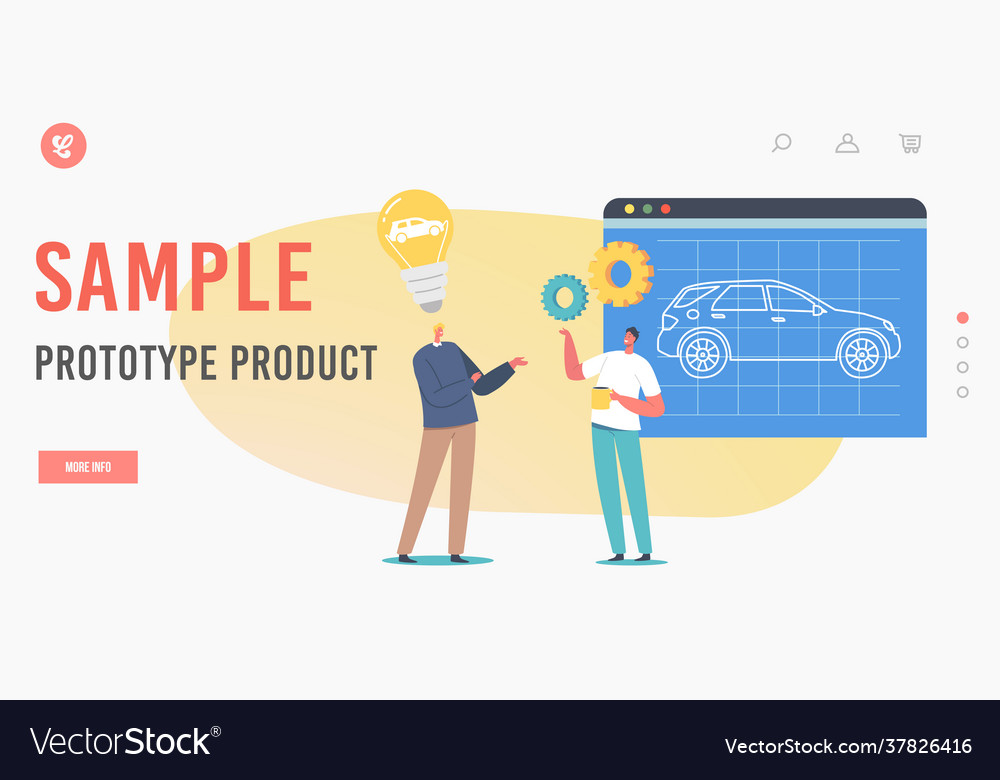 Sample prototype product landing page template Vector Image Sample prototype product landing page template