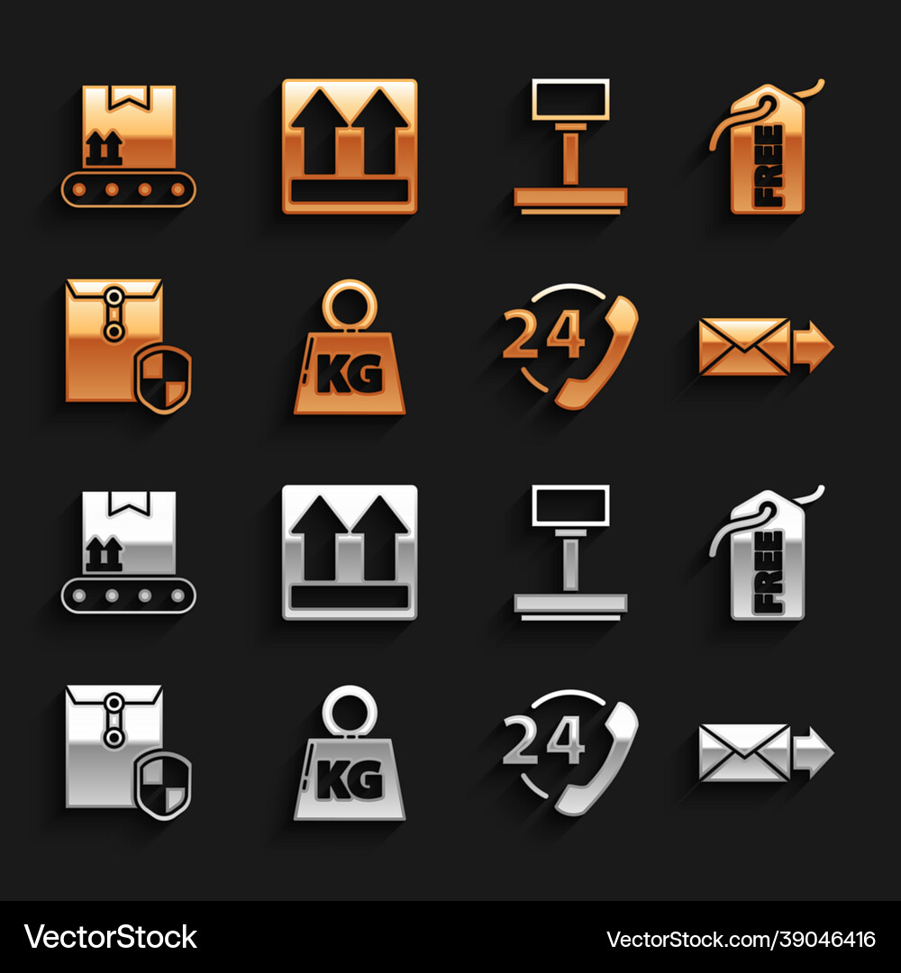 Set weight price tag with free envelope Royalty Free Vector