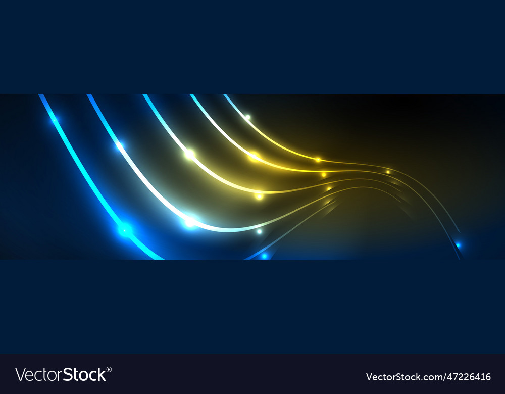 Shiny neon lights dark abstract background