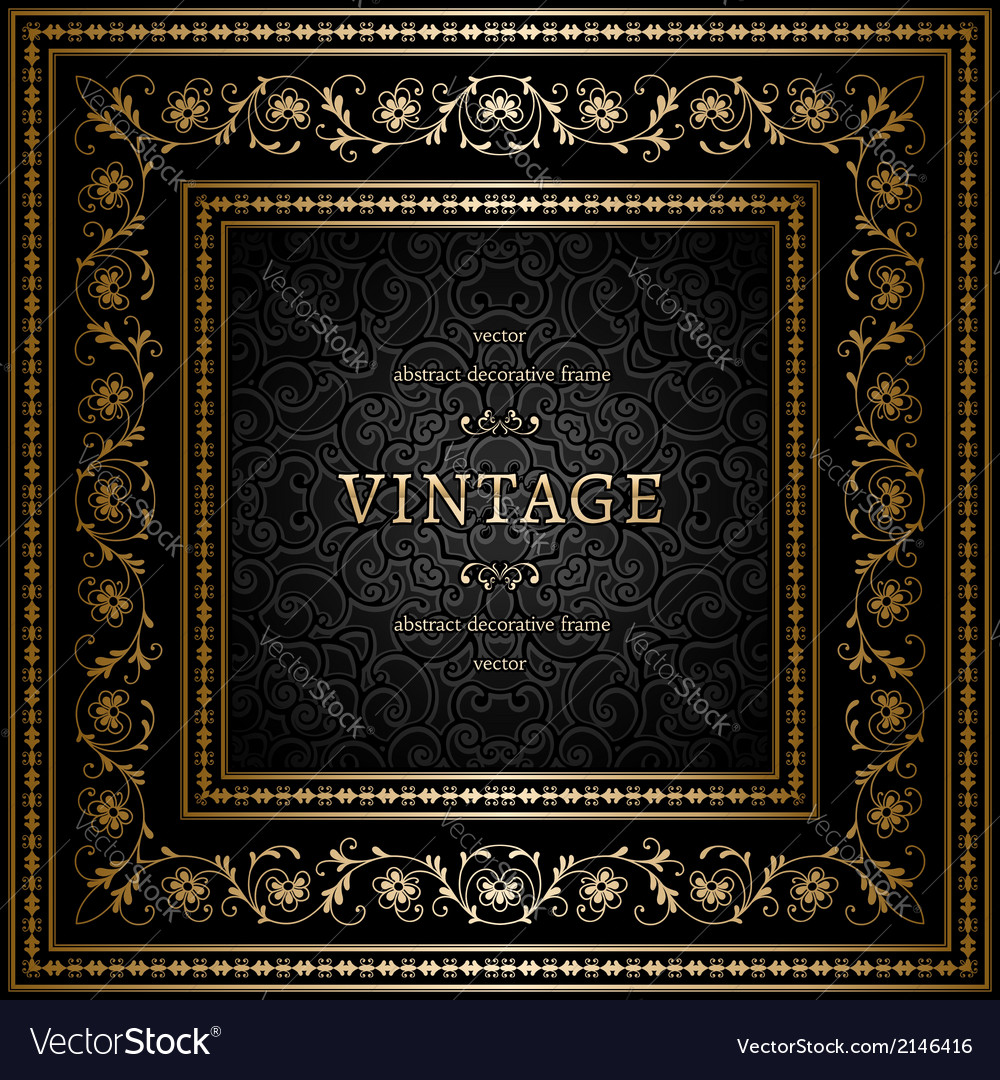 Square gold frame Royalty Free Vector Image VectorStock