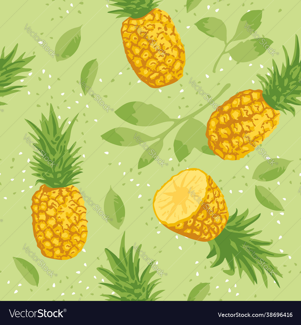 Summer pattern with pineapples seamless texture