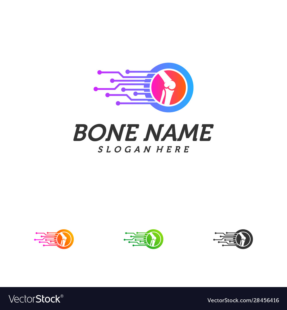 Tech bone logo design template concept human