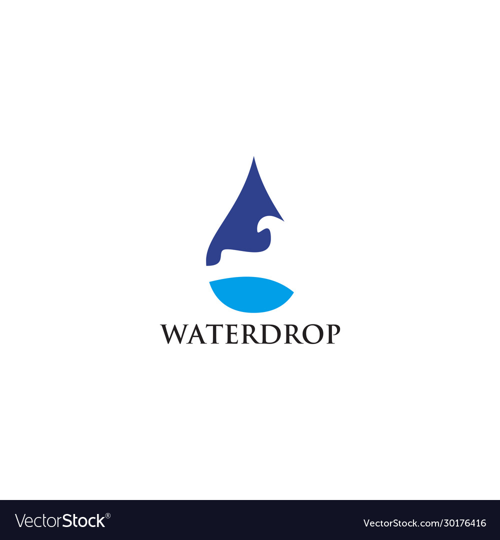 Water drop icon logo design template