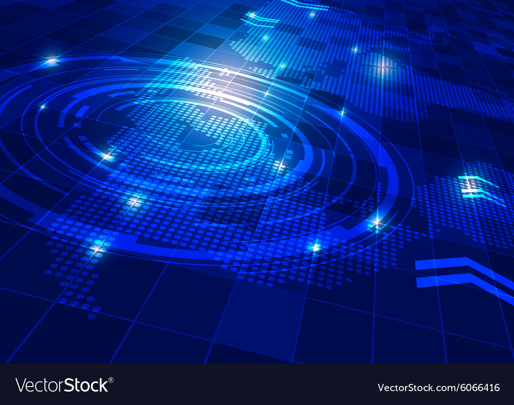 Weltkarte mit Technologie blau Hintergrund