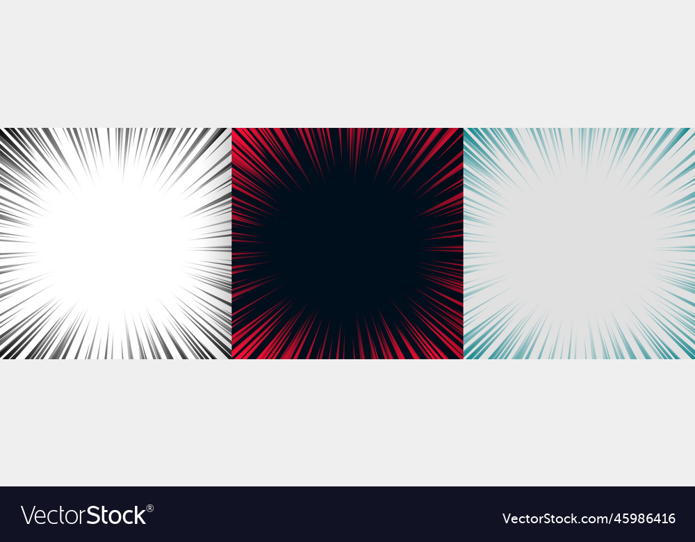 Zoom focus lines background set of three