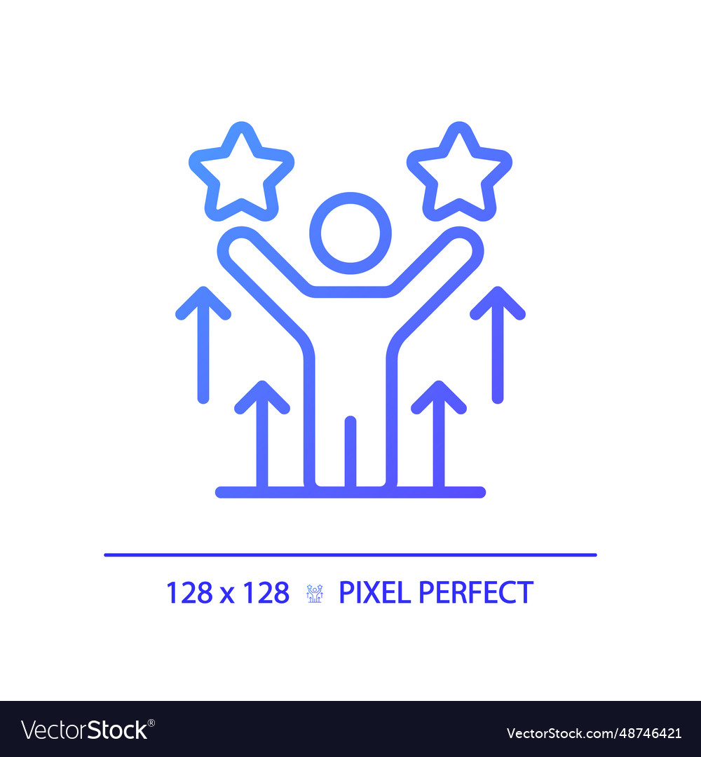 2d thin linear gradient self motivation icon vector image 2d thin linear gradient self motivation icon