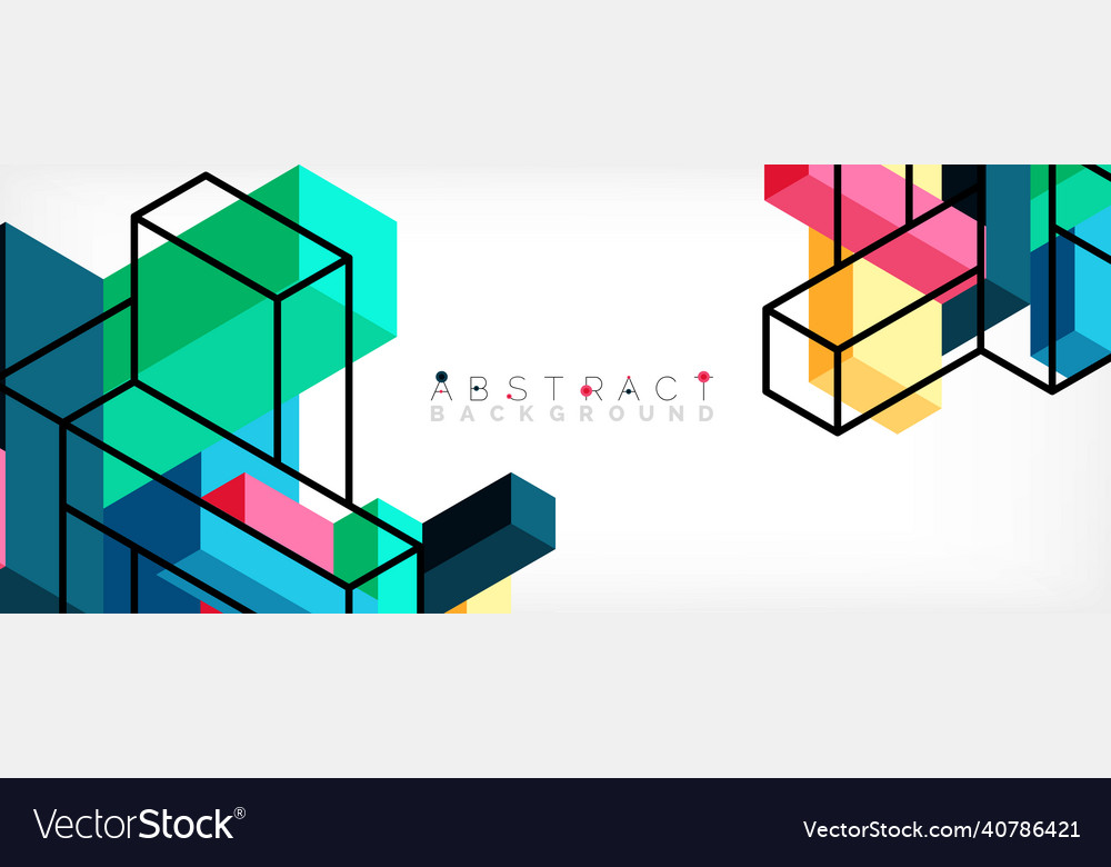 Abstract background 3d cubes cubic elements vector image Abstract background 3d cubes cubic elements