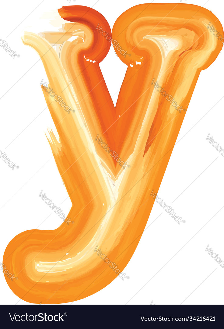 Abstract oil paint letter y