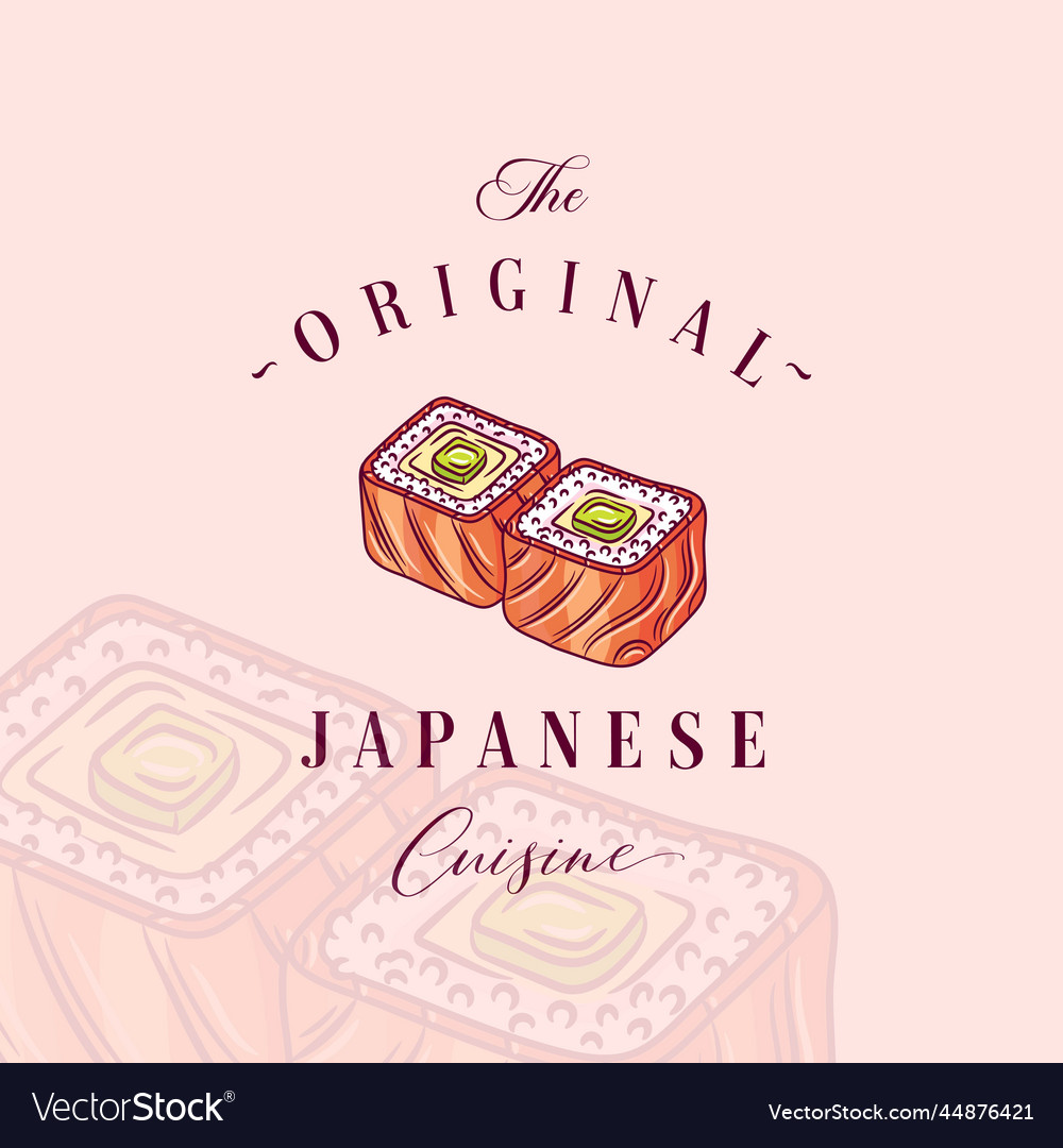 Asian food abstract logo template hand drawn