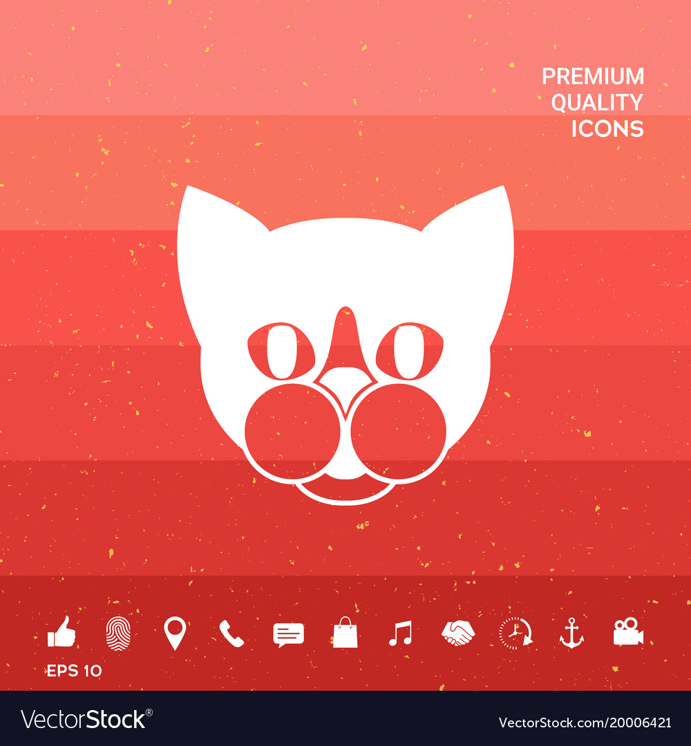 Cat - logo protect sign icon Royalty Free Vector Image