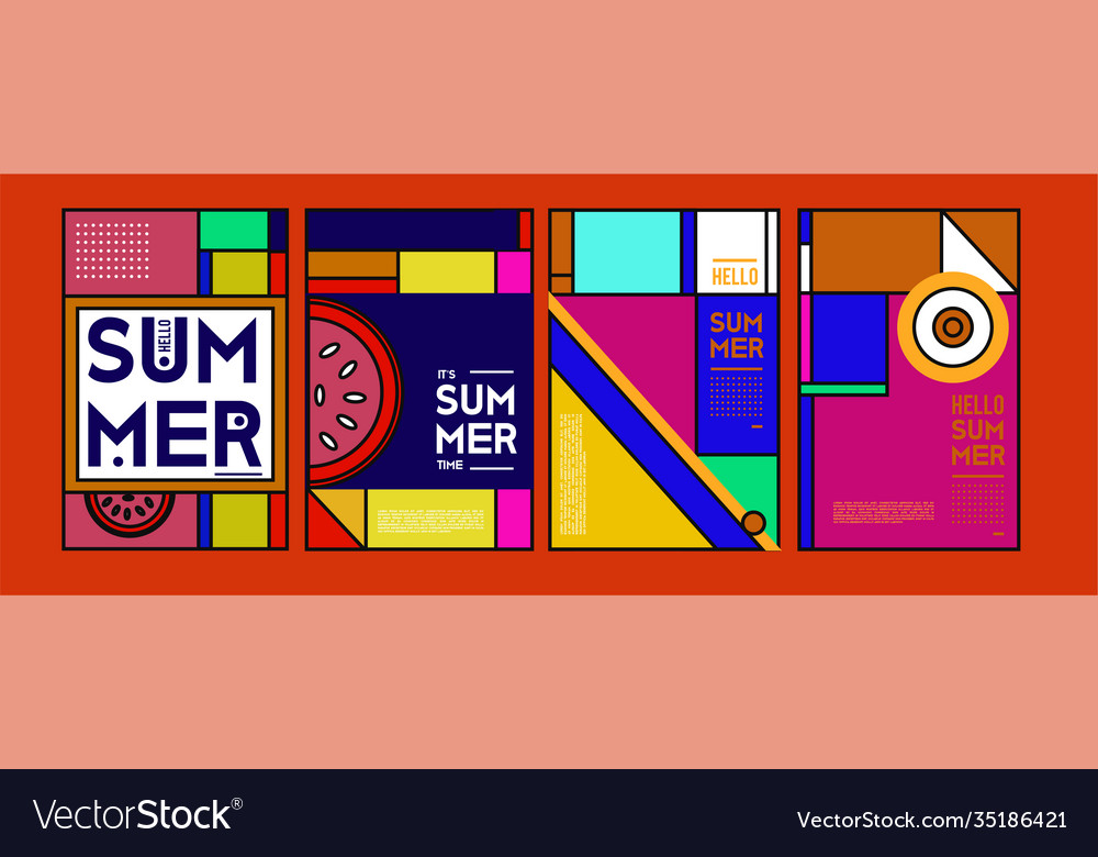 Colorful abstract summer banner and poster 2021