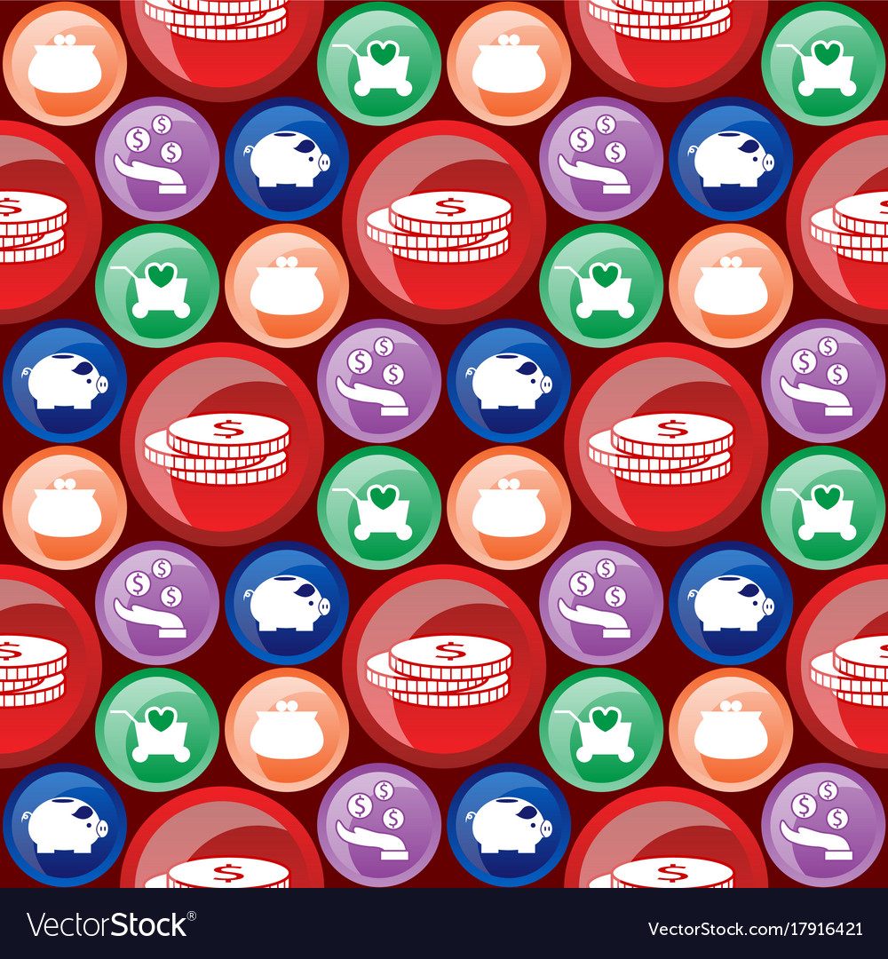 Colorful website donate buttons seamless pattern