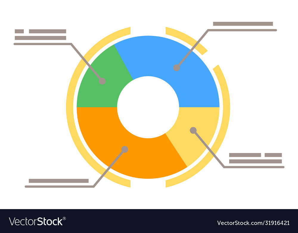 Diagram with segment statistic graphic for report Vector Image Diagram with segment statistic graphic for report