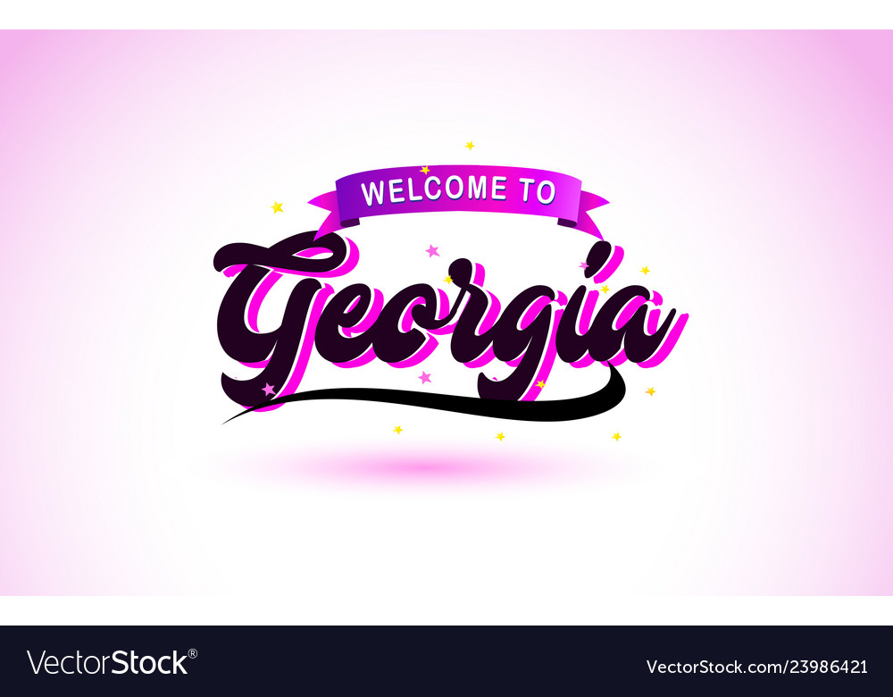 Georgia welcome to creative text handwritten font Vector Image