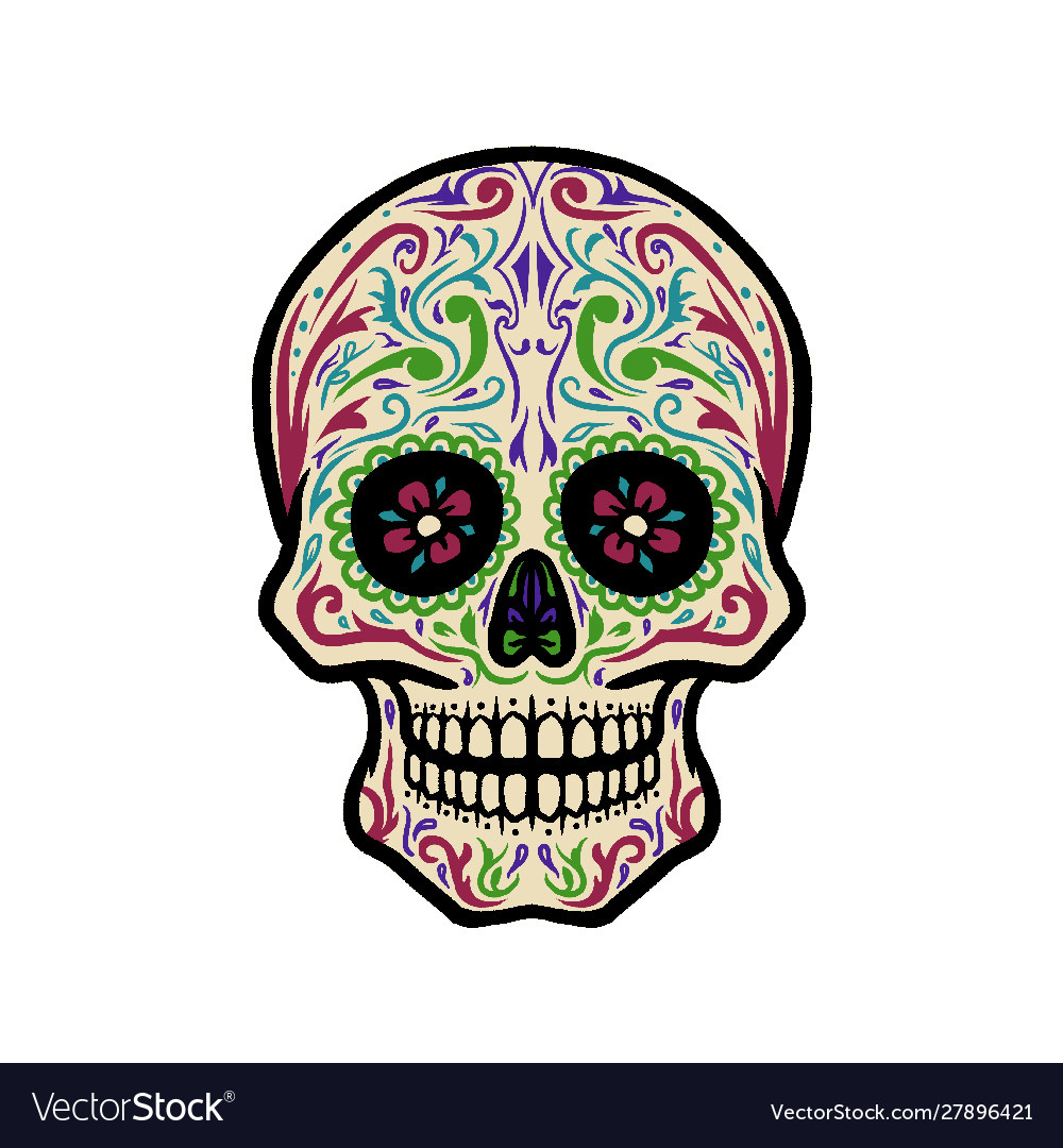 Ghotic sugar skull Royalty Free Vector Image - VectorStock