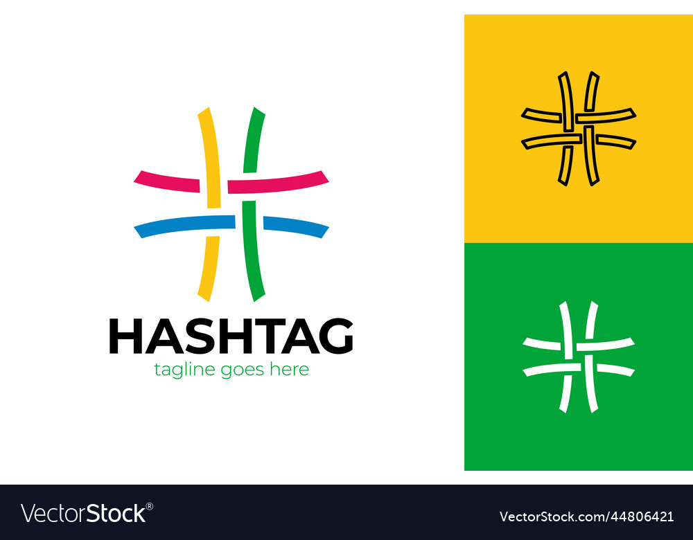 Hash tag simple origami paper icon logo material