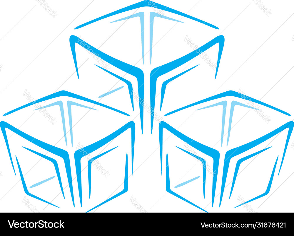 Ice cubes icon Royalty Free Vector Image - VectorStock