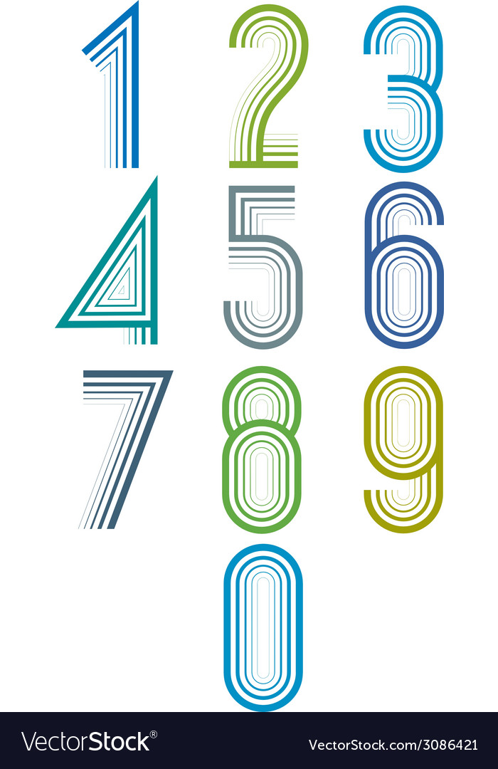 Inner echo lined numbers set