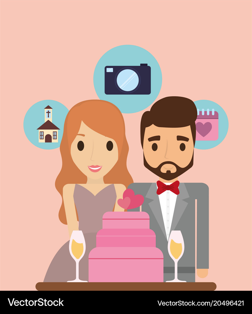 Just married couple design Royalty Free Vector Image