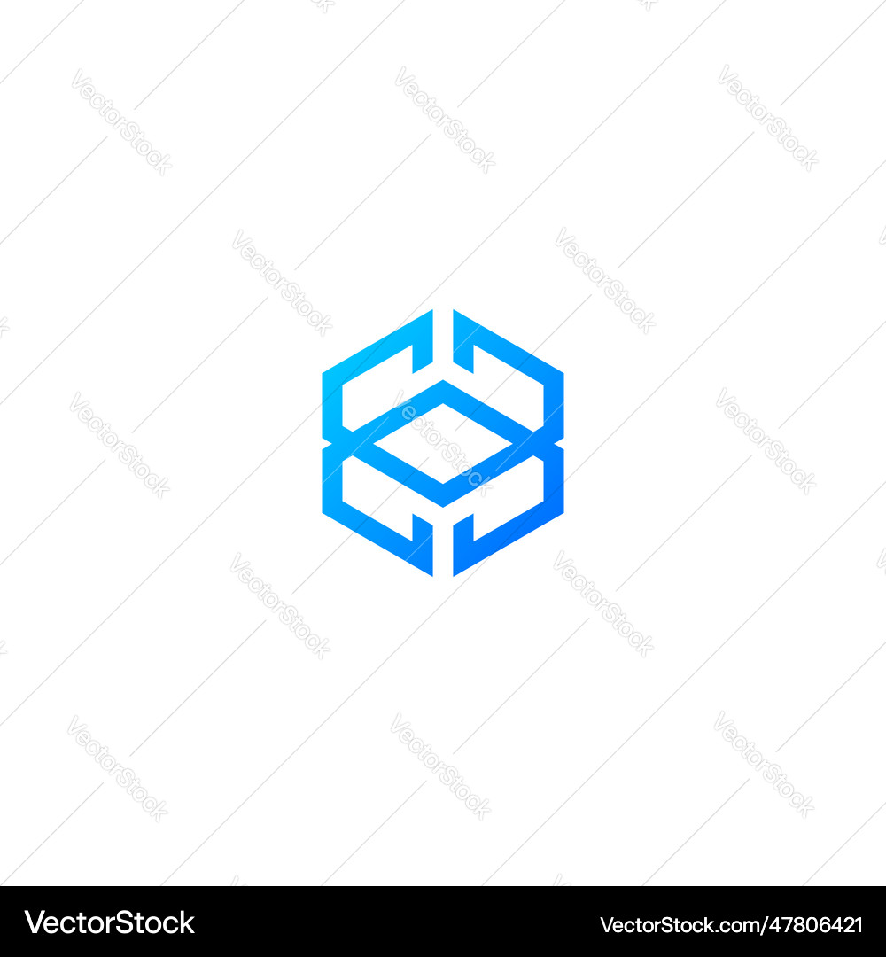 Letters bb hexagon logo design Royalty Free Vector Image