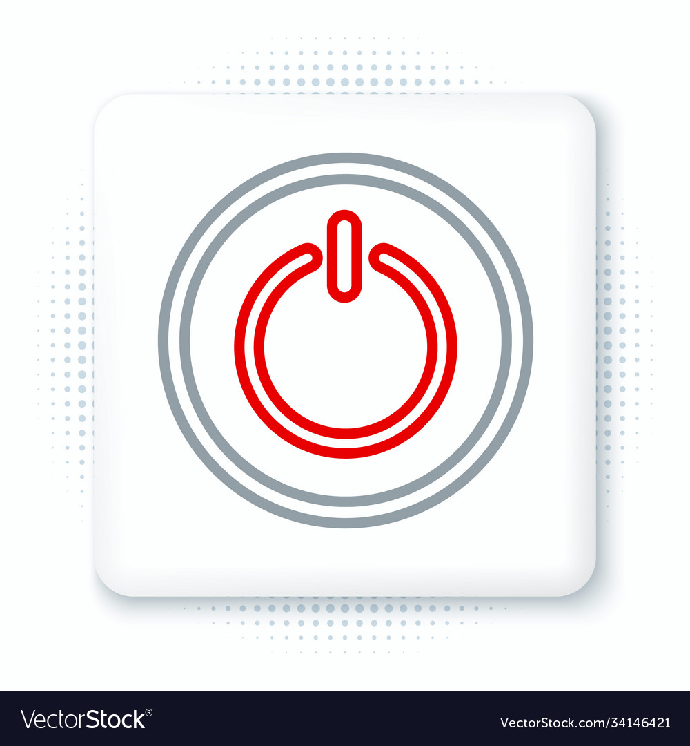 Line power button icon isolated on white