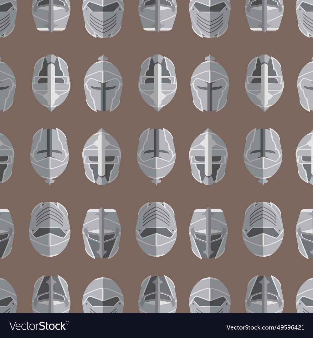 Medieval helmet icons pattern background