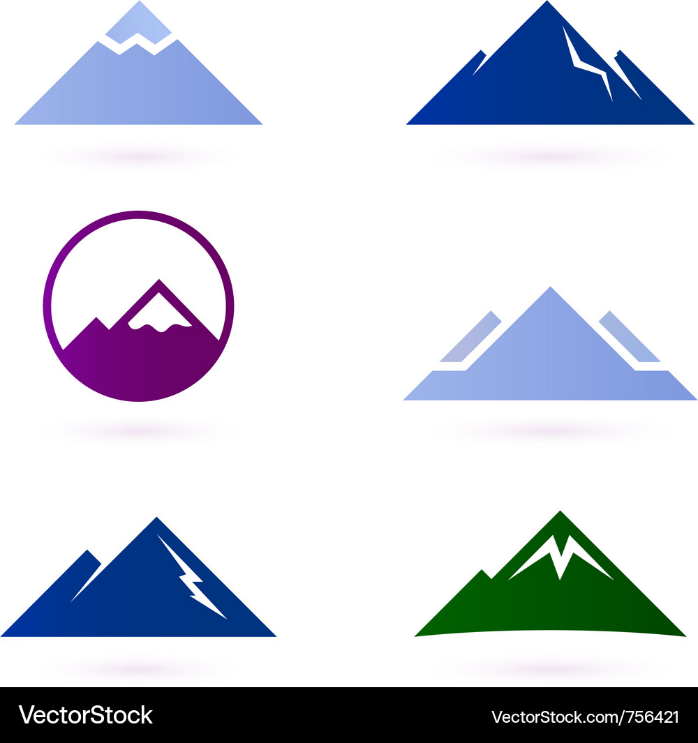 Mountain icons Royalty Free Vector Image - VectorStock