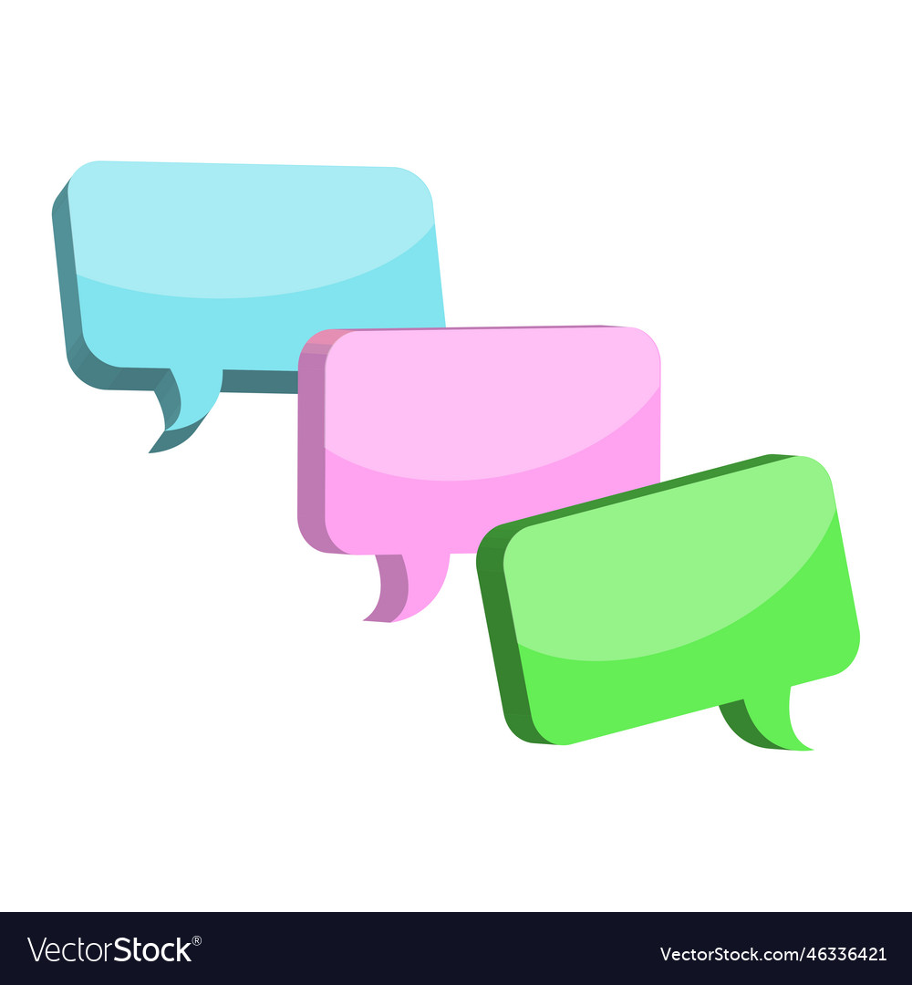 Multi-colored message dialog chat speech bubble