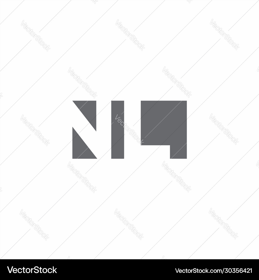 Nl logo monogram with negative space style design Vector Image