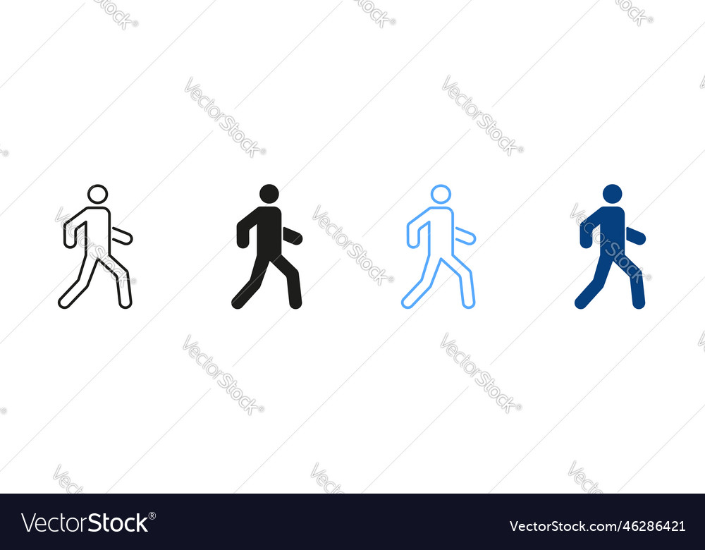Pedestrian Fuß auf Straße Person Lauflinie vector image Pedestrian Fuß auf Straße Person Lauflinie