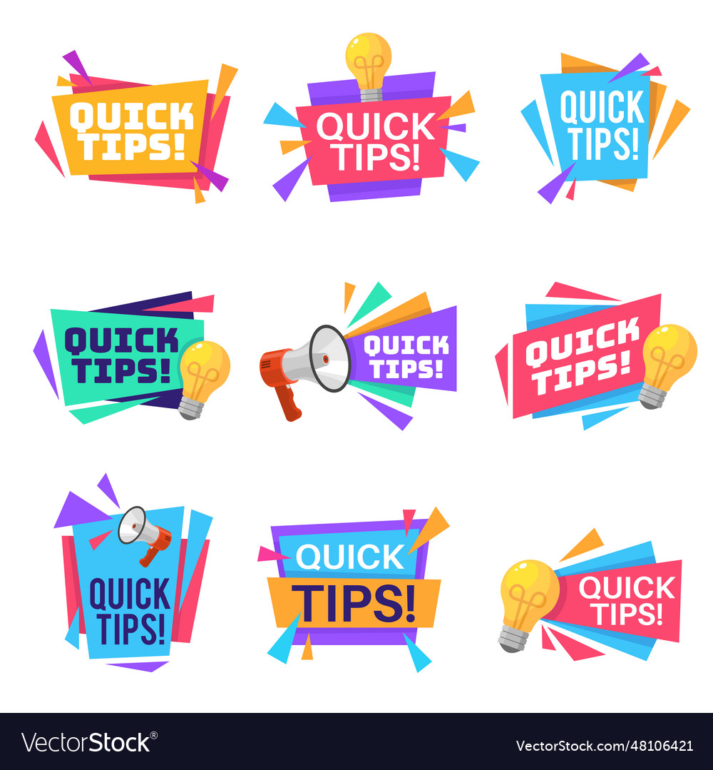 Quick tip helpful tricks and advice blog post Vector Image Quick tip helpful tricks and advice blog post