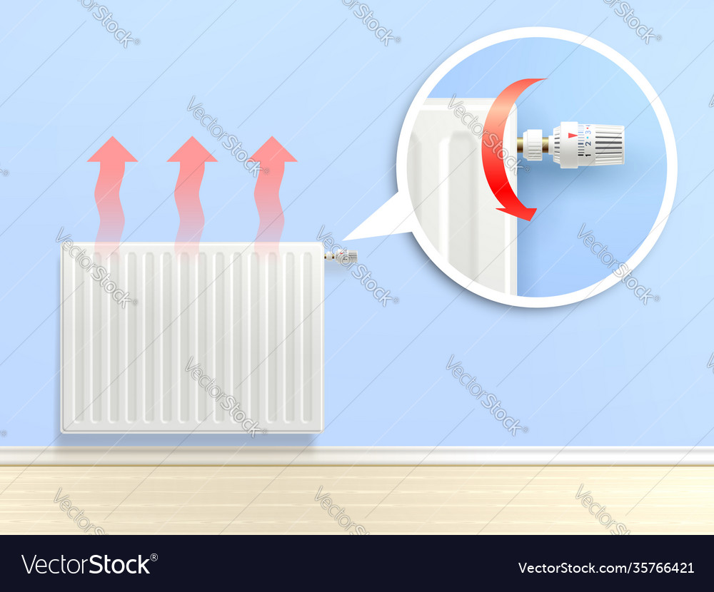 Realistic radiator Royalty Free Vector Image - VectorStock