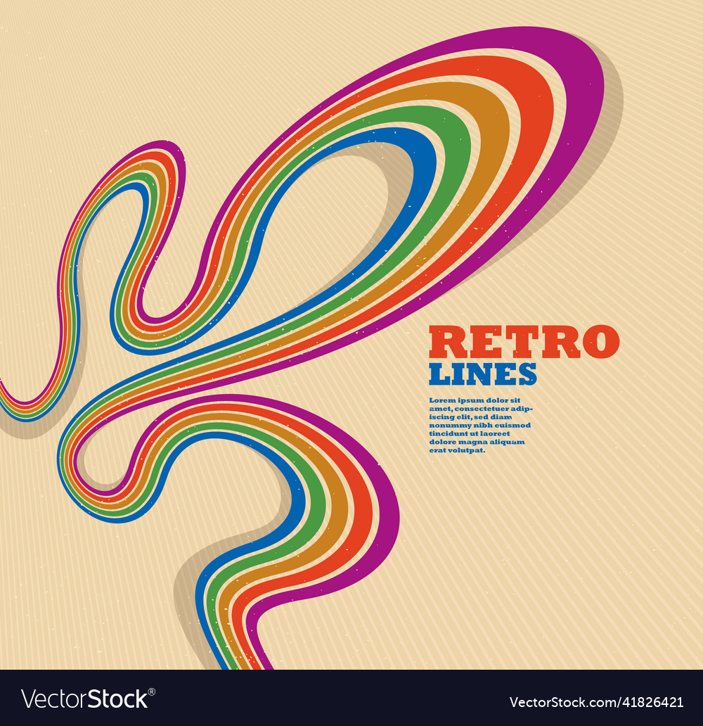 Retro-Stil abstrakter Hintergrund mit Kurvenlinien