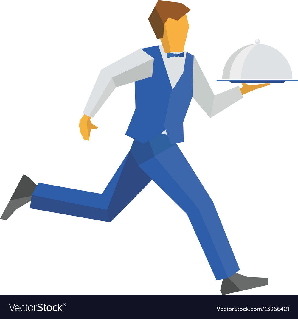 Running Waiter with Tray