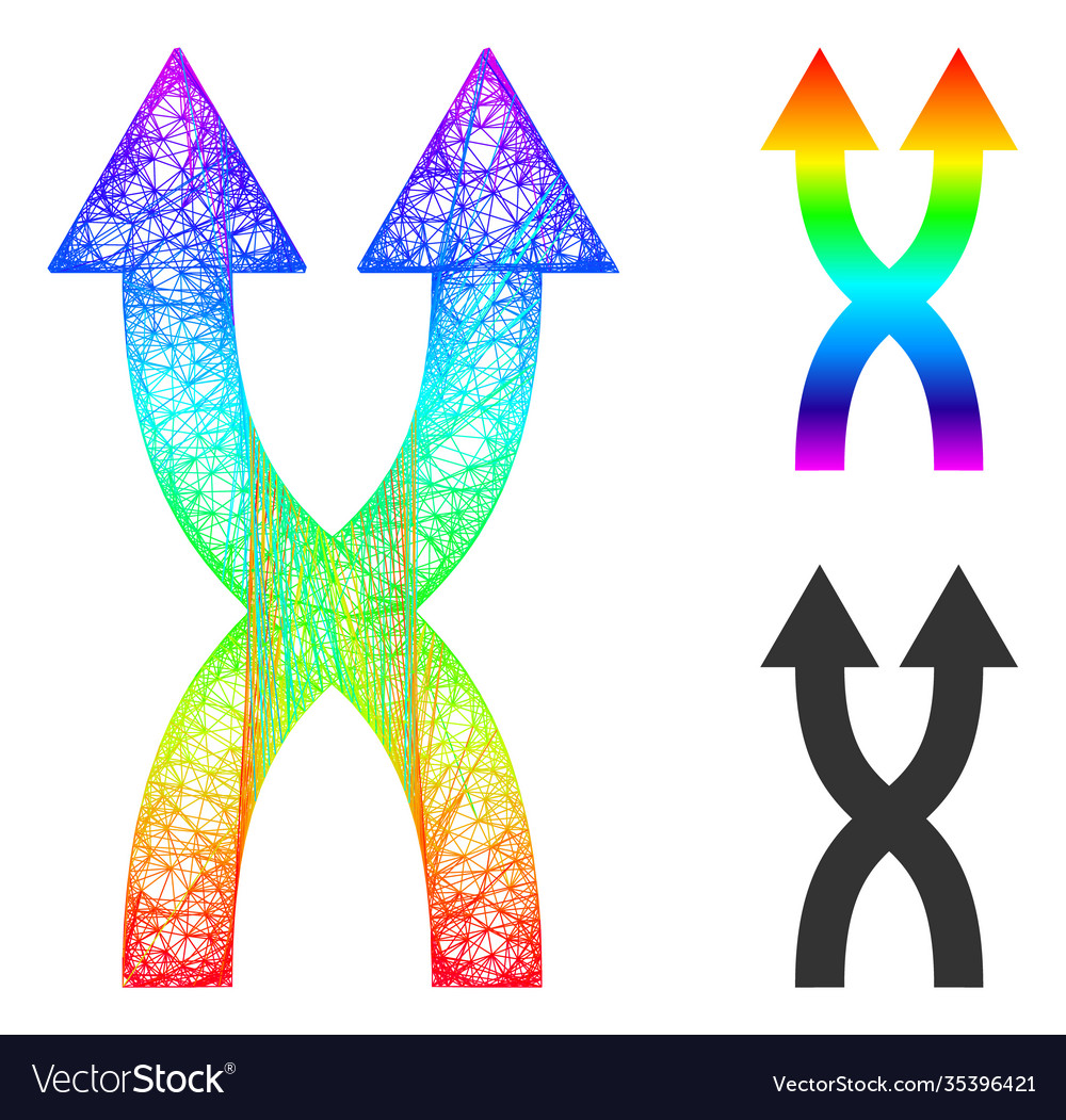 Spectral net mesh gradient shuffle arrows up icon vector image Spectral net mesh gradient shuffle arrows up icon
