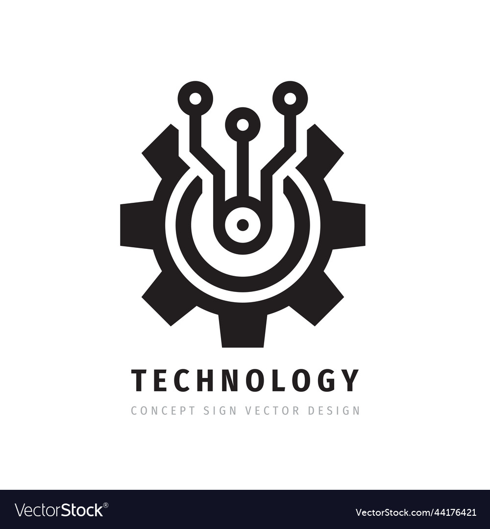 Technology gear concept business logo template