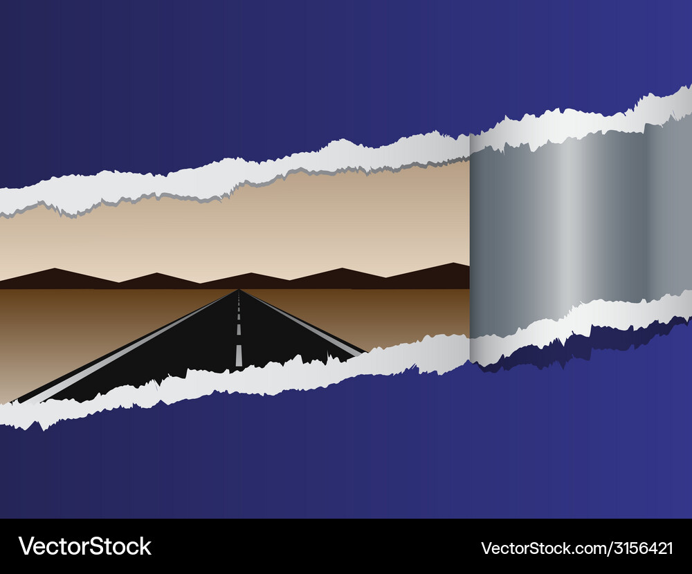 View on empty road Royalty Free Vector Image - VectorStock