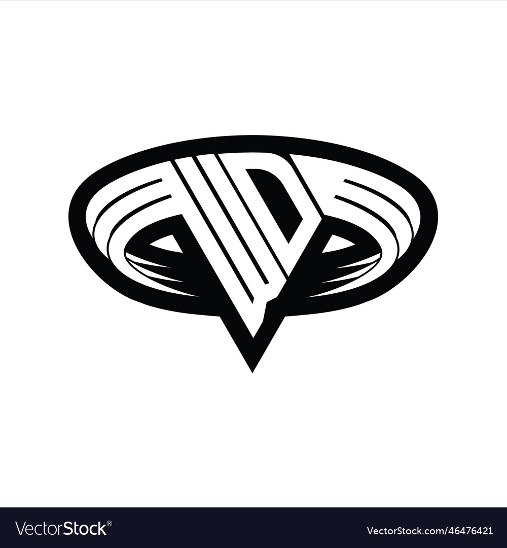 Wd logo monogram with triangle shape slice