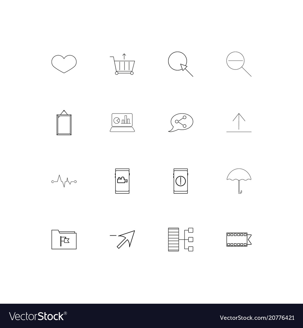 Web linear thin icons set outlined simple