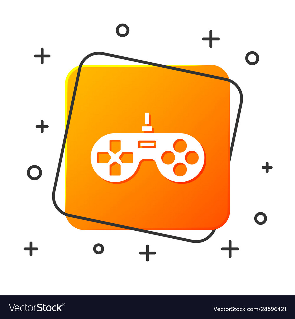 White gamepad icon isolated on background