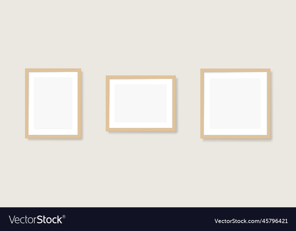 Wooden frame mockup aesthetic modern minimal Vector Image