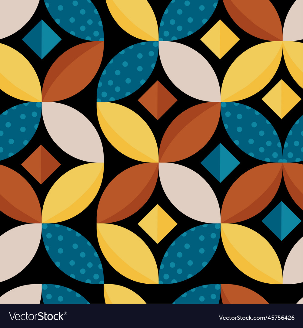 Abstract retro geometric seamless pattern