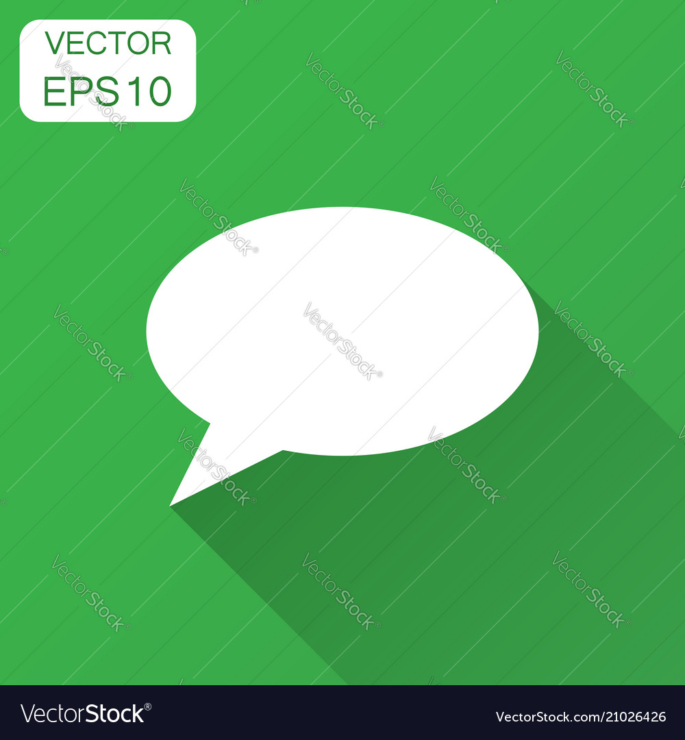 Blank empty speech bubble icon in flat style vector image Blank empty speech bubble icon in flat style