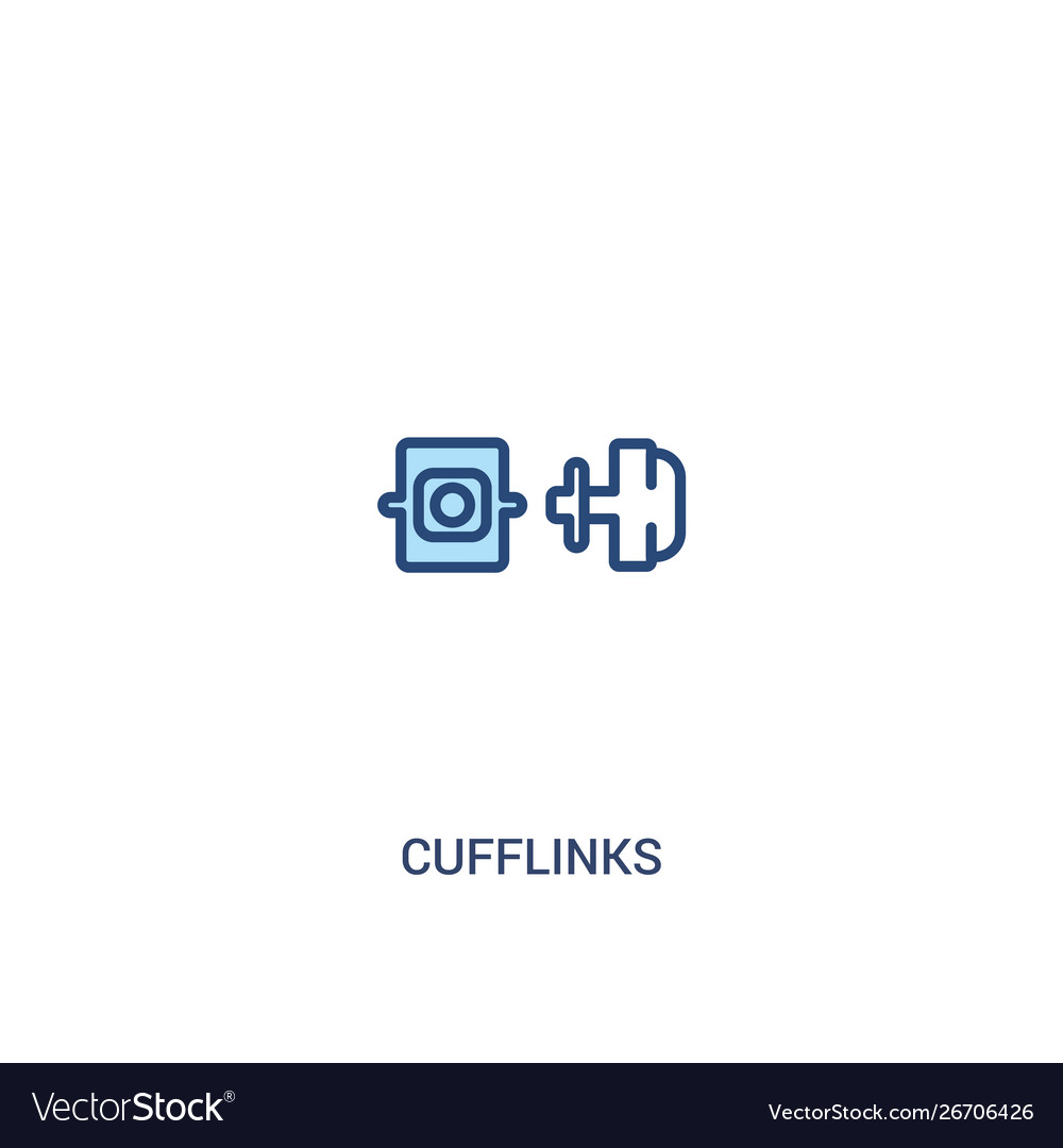 Cufflinks concept 2 colored icon simple line