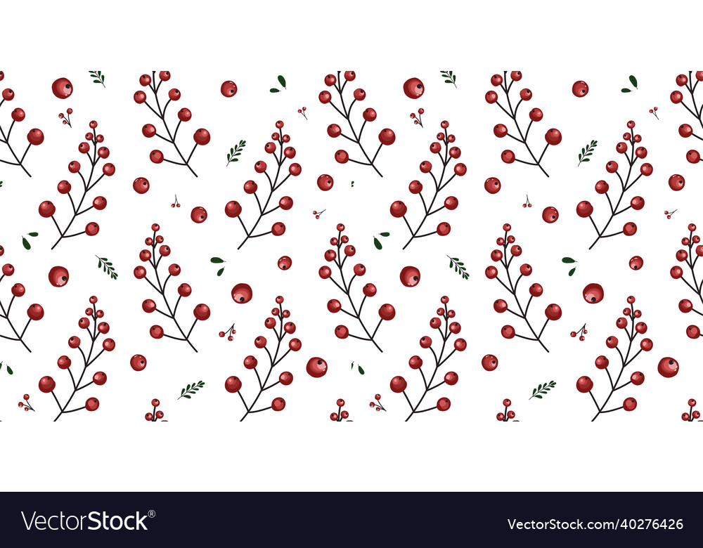Delicate pattern for textiles red berries vector image Delicate pattern for textiles red berries