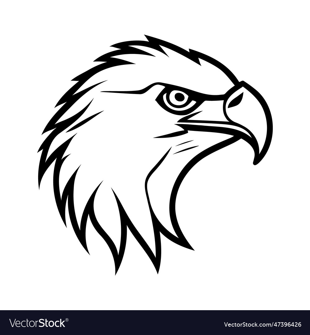 Eagle head black and white icon