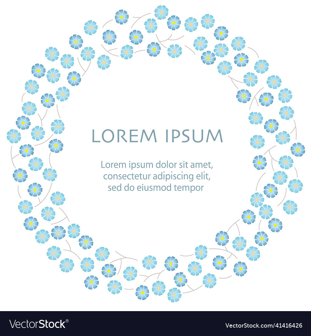 Floral Blue Frame - Round Border