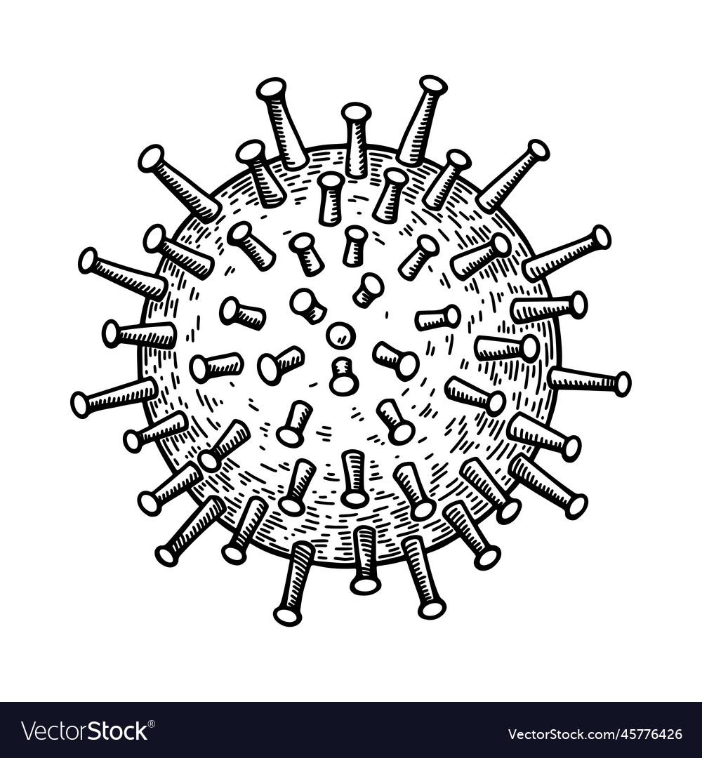 Hand drawn cytomegalovirus isolated on white